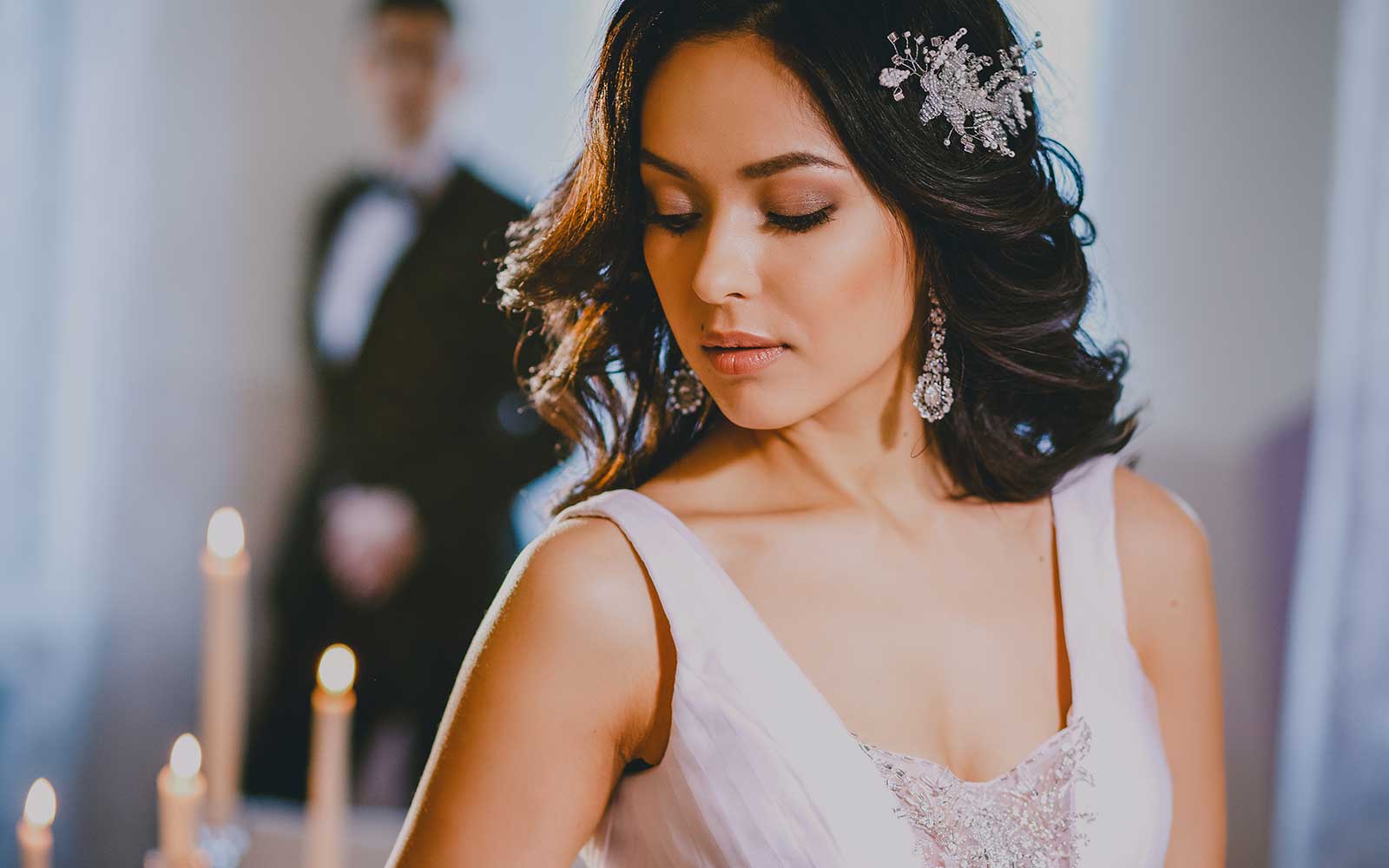 Elegant Bride with White Dress (After Applying Preset)